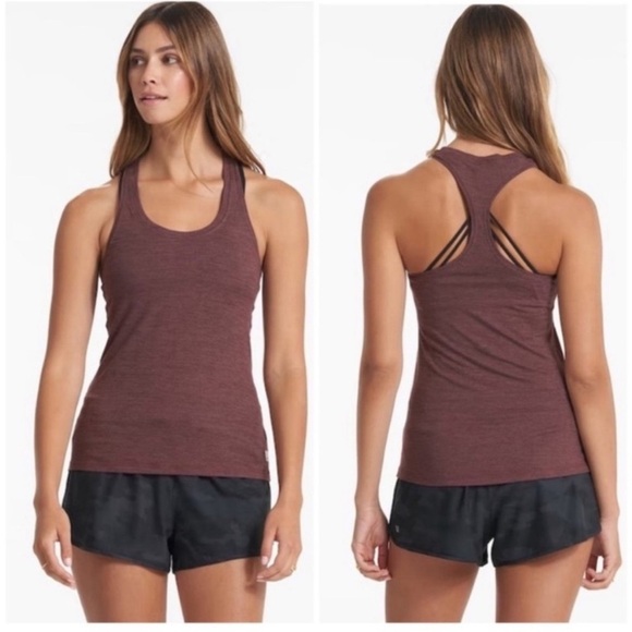 Vuori Lux Performance Racerback Tank Chestnut Heather size L - Picture 1 of 9